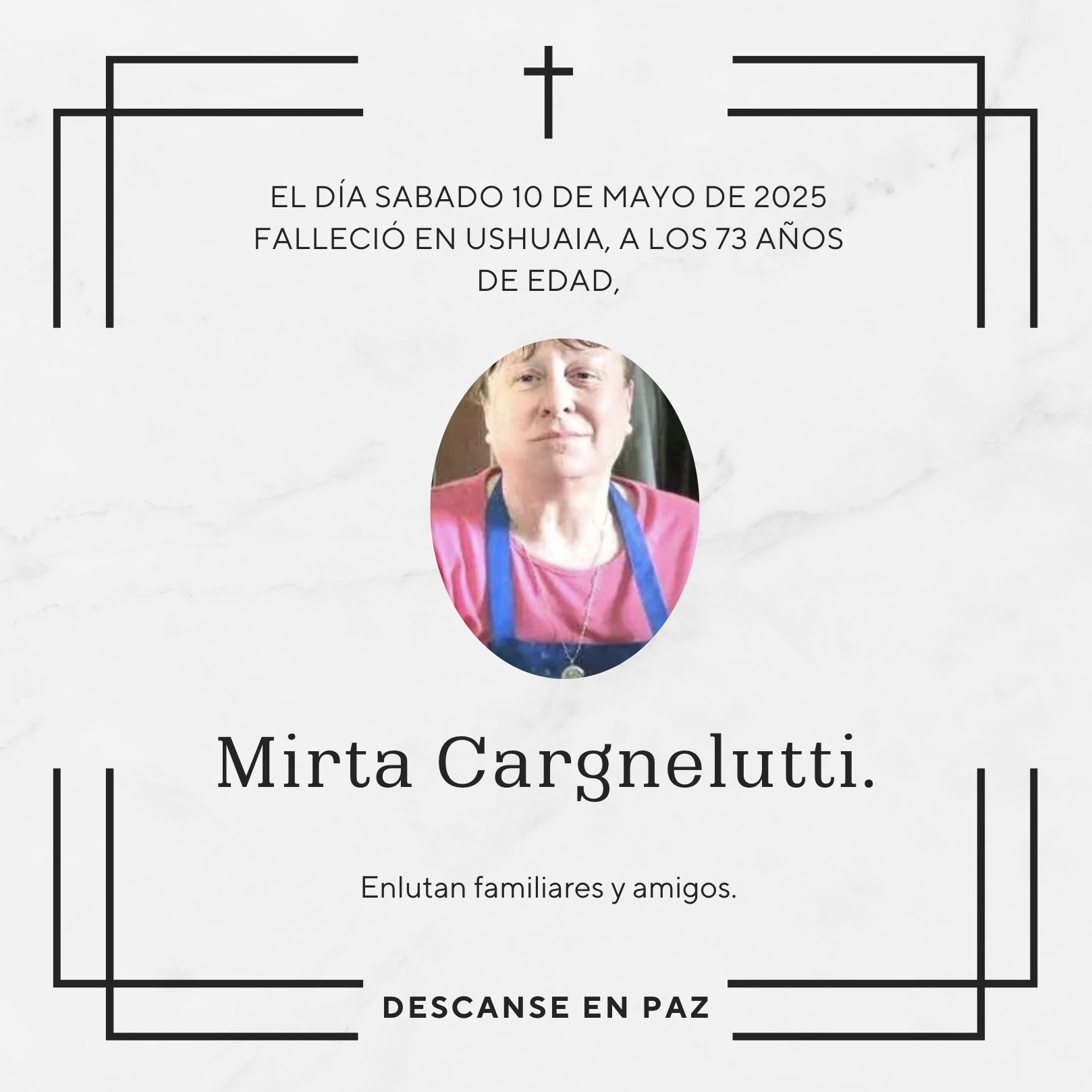Fallecimiento | Mirta Cargnelutti.